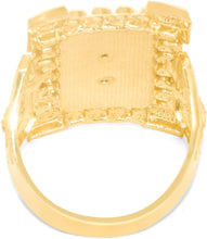 Load image into Gallery viewer, 10k Yellow Gold 26.9mm Two-Tone Saint Lazarus Cuban Link Ring, Sizes 6-14

