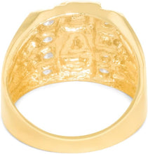 Load image into Gallery viewer, 10k Yellow Gold 16.1mm DAD Father CZ Ring, Sizes 6-13
