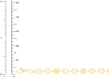 Load image into Gallery viewer, 14k Yellow Gold 5mm Mother Of Pearl Mirror Square Cube Link Bracelet, 7.25 Inch
