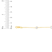 Load image into Gallery viewer, 14k White Gold 4mm Round Created Cubic Zirconia (CZ) Birthstone Cable Bracelet or Anklet
