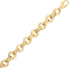 Load image into Gallery viewer, 14k Yellow Gold 11.8mm Double Round Cable Link Bracelet, 8 Inch
