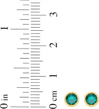 Load image into Gallery viewer, 14k Yellow Gold 5mm Round Birthstone Stud Earrings (Garnet, Amethyst, Aquamarine, White Topaz, Emerald, Moonstone, Ruby, Peridot, Blue Sapphire, Pink Sapphire, Citrine, Sky Blue Topaz)
