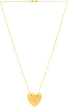 Load image into Gallery viewer, 14k Yellow Gold Puffed Heart Charm Pendant Cable Chain Necklace, 18 Inch

