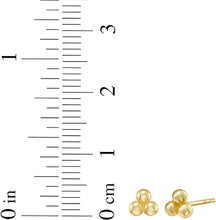 Load image into Gallery viewer, 14k Yellow Gold 4.3mm Triple Bead Stud Earrings
