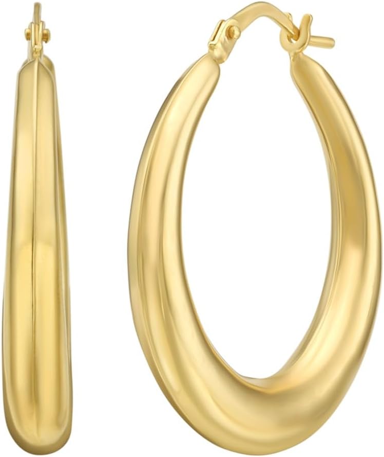 14k Yellow Gold 26mm x 25mm Classic Round Hoop Earrings