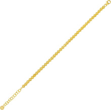 Load image into Gallery viewer, 14k Yellow Gold 2.2mm, 3mm or 4mm Diamond Cut Bead Link Bracelet, Adjustable 6.25" - 7.5 Inch
