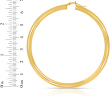 Load image into Gallery viewer, 10k Yellow Gold 25mm x 4mm High Polish Round Tube Hoop Earrings
