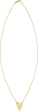 Load image into Gallery viewer, Italian .05cttw Diamond 14k Yellow Gold Elongated Heart Charm Pendant Adjustable Chain Necklace, 16 Inch-18"
