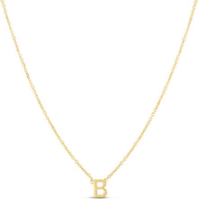 Load image into Gallery viewer, 14k Yellow Gold 0.2&quot; Mini Alphabet Letter A - Z Initial Charm Pendant with Extendable Adjustable Chain Necklace
