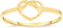 Load image into Gallery viewer, 10k Yellow Gold 6.3mm Thin Infinite Heart Filigree Ring
