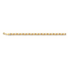 Load image into Gallery viewer, 14k Two-Tone Gold 3.5mm Satin Stampato Bracelet, 7.25 Inch
