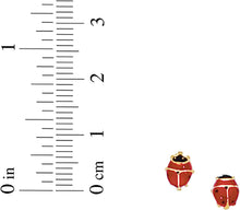 Load image into Gallery viewer, 14k Yellow Gold 7mm High Polished Red Ladybug Stud Earrings
