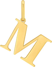 Load image into Gallery viewer, 14k Yellow Gold 0.9&quot; Alphabet Letter A - Z Initial Charm Pendant with optional Extendable Adjustable Chain Necklace

