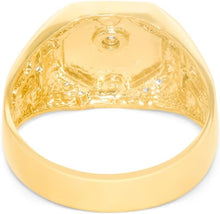 Load image into Gallery viewer, 10k Yellow Gold 12.3mm Cross Hexagon CZ Ring, Sizes 4-12
