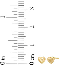 Load image into Gallery viewer, 14k Yellow Gold 3.9mm Flat Back Mini Puffed Heart Stud Earrings
