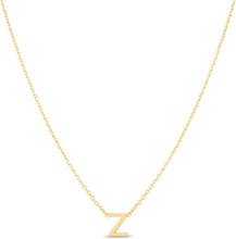 Load image into Gallery viewer, 14k Yellow Gold 0.2&quot; Mini Alphabet Letter A - Z Initial Charm Pendant with Extendable Adjustable Chain Necklace
