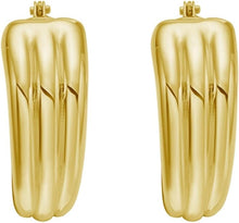 Load image into Gallery viewer, 14k Yellow Gold 20.4mm x 3.5mm-7.8mm Triple Row Graduated Hoop Earrings
