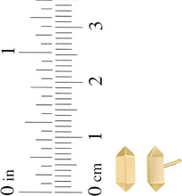 Load image into Gallery viewer, 14k Yellow Gold 8.3mm Long Hexagon Stud Earrings
