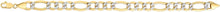 Load image into Gallery viewer, 10k Two-Tone Gold 8mm Lite Pave Diamond Cut Figaro Chain Link Bracelet or Anklet, 8 Inch or 9 Inch
