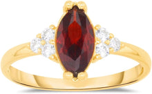 Load image into Gallery viewer, 10k Yellow Gold 10.8mm Birthstone Marquise Gemstone CZ Ring, Size 4-10
