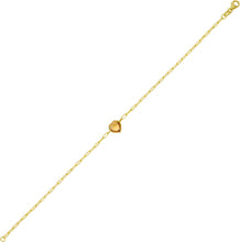 Load image into Gallery viewer, Floreo 14k Yellow Gold Paperclip Chain Heart Gemstone Bracelet 7 Inch
