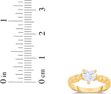 Load image into Gallery viewer, 10k Yellow Gold 6.5mm Birthstone Gemstone Heart XOXO Ring, Size 4-10
