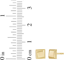 Load image into Gallery viewer, 14k Yellow Gold 4.5mm Flat Back Twisted Square Stud Earrings
