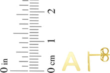 Load image into Gallery viewer, 14k Yellow Gold 6.5mm High Polish Initial-A Stud Earrings
