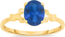 Load image into Gallery viewer, 10k Yellow Gold 8mm Birthstone Oval Gemstone Ring, Size 4-8
