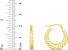 Load image into Gallery viewer, 14k Yellow Gold 22.1mm Polished Twisted Cable Fraduated Hoop Earrings
