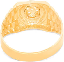 Load image into Gallery viewer, 10k Yellow Gold 12.1mm Two-Tone Railroad Pave CZ Cluster Round Circle Ring, Sizes 5-14
