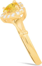 Load image into Gallery viewer, 10k Yellow Gold 9mm Birthstone Gemstone Heart CZ Ring, Size 4-10
