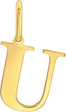 Load image into Gallery viewer, 14k Yellow Gold 0.9&quot; Alphabet Letter A - Z Initial Charm Pendant with optional Extendable Adjustable Chain Necklace
