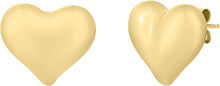 Load image into Gallery viewer, 14k Yellow Gold 16mm Puffed Heart Studs Earrings
