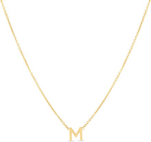 Load image into Gallery viewer, 14k Yellow Gold 0.2&quot; Mini Alphabet Letter A - Z Initial Charm Pendant with Extendable Adjustable Chain Necklace
