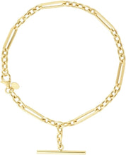 Load image into Gallery viewer, 14k Yellow Gold 4mm Figaro Paperclip Toggle Link Bracelet, 7.5 Inch
