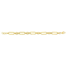 Load image into Gallery viewer, 14k Yellow Gold Elongated Oval Station Link Bracelet, 8 Inch
