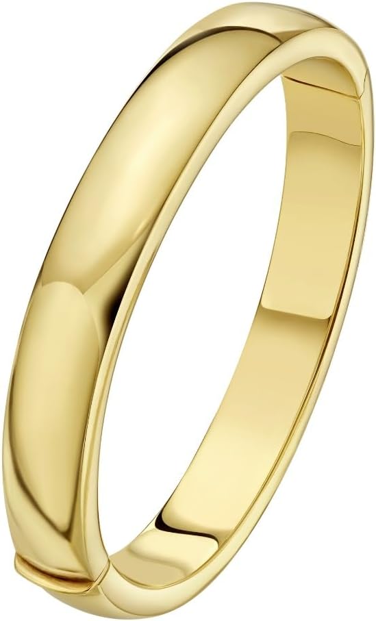 14k Yellow Gold 10mm Solid Shiny High Polish Classic Bangle Bracelet 7.5 Inch