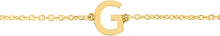 Load image into Gallery viewer, 14k Yellow Gold 0.2&quot; Mini Alphabet Letter A - Z Initial Charm Pendant with Extendable Adjustable Chain Bracelet
