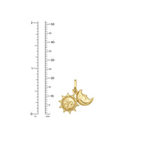 Load image into Gallery viewer, 14k Yellow Gold 19.3mm Polished Sun &amp; Moon with Optional Chain Pendant Charm
