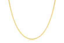Load image into Gallery viewer, 10k Yellow Gold 2.1mm Solid Miami Cuban Gourmette Chain Necklace
