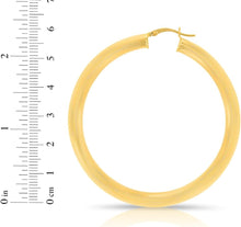 Load image into Gallery viewer, 10k Yellow Gold 25mm x 5mm High Polish Round Tube Hoop Earrings
