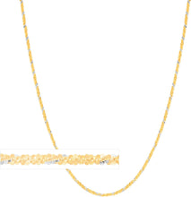 Load image into Gallery viewer, 14k Yellow Gold or Rose Gold and White Gold 1.5mm Twisted Crisscross Sparkle Chain Necklace
