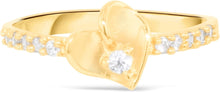 Load image into Gallery viewer, 10k Yellow Gold 7mm Curved Heart CZ Band Ring, Sizes 4 - 9.5
