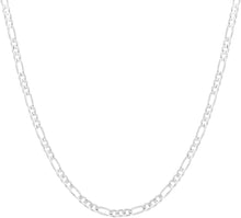 Load image into Gallery viewer, 14k Yellow Gold or White Gold 3mm Solid Figaro Chain Necklace
