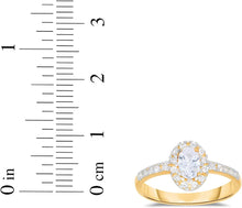 Load image into Gallery viewer, 10k Yellow Gold 9.5mm Birthstone Oval Gemstone Band CZ Ring, Size 4-10
