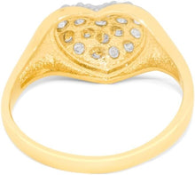 Load image into Gallery viewer, 10k Yellow Gold 10.5mm Two-Tone High Polish Heart CZ Ring, Sizes 4-11
