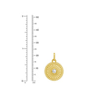 Load image into Gallery viewer, 14k Yellow Gold 22.5mm Diamond Cut Polished CZ Solitaire with Optional Chain Pendant Charm
