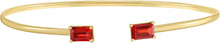 Load image into Gallery viewer, Italian 14k Yellow Gold 4mm Natural Garnet Gemstone Candy Bangle Charm Bracelet
