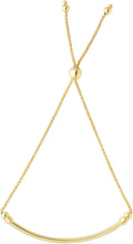 Load image into Gallery viewer, 14k Yellow Gold Oval Bar Adjustable Wheat Link Friendship Bolo Bracelet Extendable 9.25 Inch
